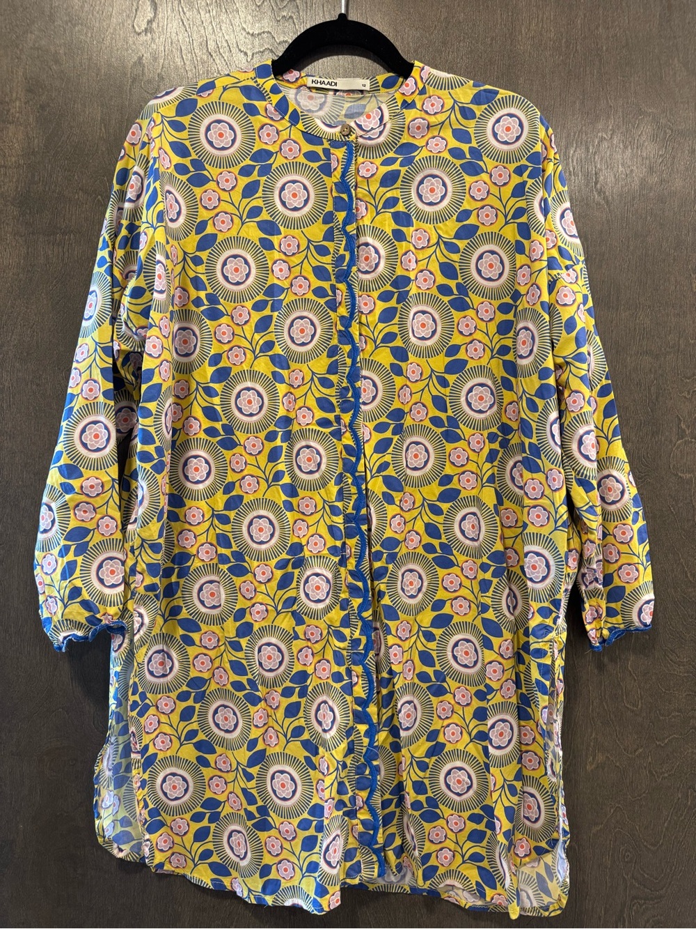 KHAADI Yellow Floral Button-Front Tunic
